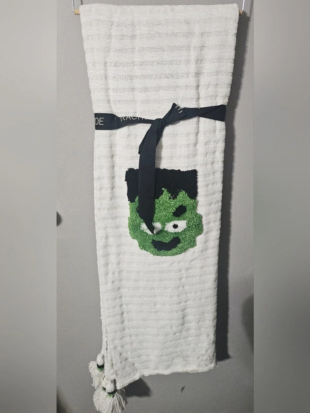 RARE Rachel Zoe Oversized Halloween Frakenstein Decorative Throw 50 x 70 NWT